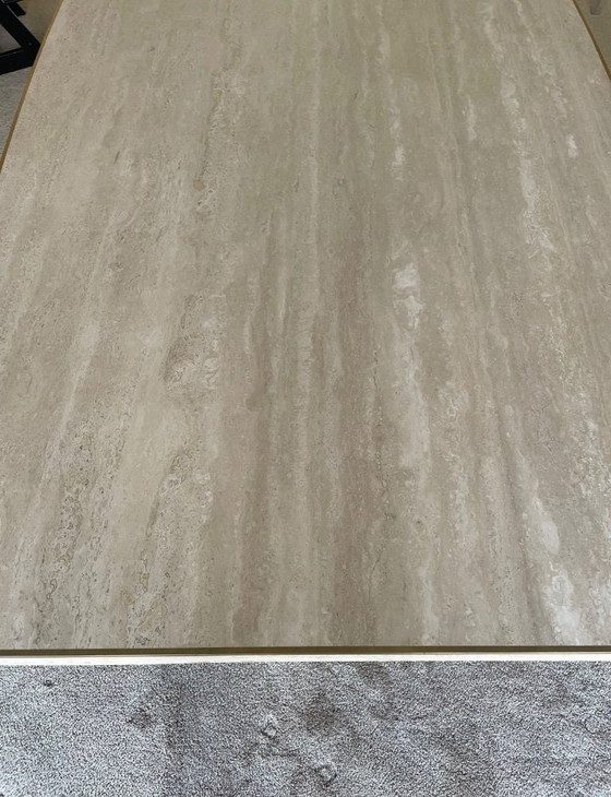 Image 1 of Willy Rizzo per Jean Charles Tavolo da pranzo in travertino