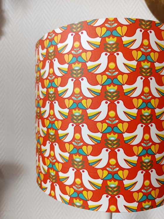 Image 1 of Tulpenlamp 1970 oranje vogels