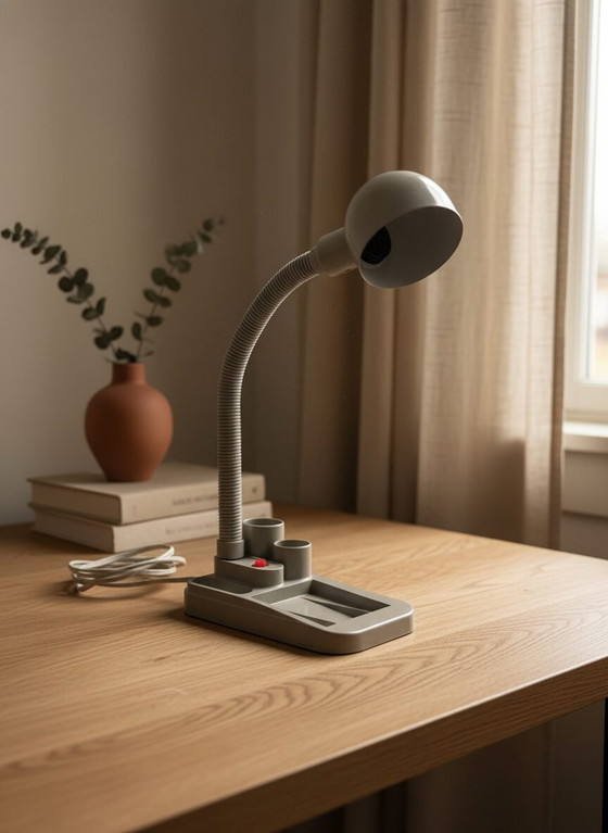 Image 1 of Vintage Space Age Eyeball Desk Lamp with Organizer – Grey