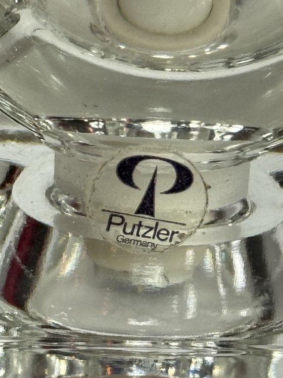 Image 1 of Lampe de table cube en cristal, design Mid-Century, par Putzler. Allemagne, années 1970.