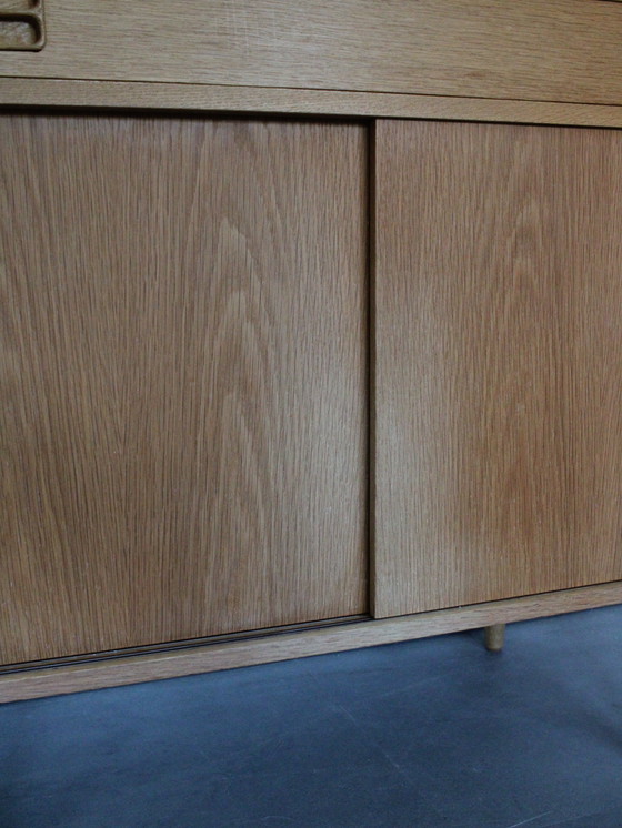 Vintage Danish sliding door wardrobe with drawer in oak – Sideboard, Wood (photo 9 of 10)