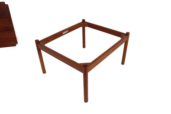 Image 1 of As New! Magnus Olesen Danish Mid - Century Teak Coffee Table / Coffee Table, Vintage Side Table with Reversible Top, 1970s
