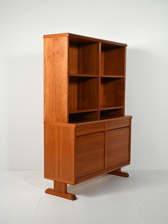 Image 1 of Scandinavian bookcase with sideboard and open shelves, 40s/50s