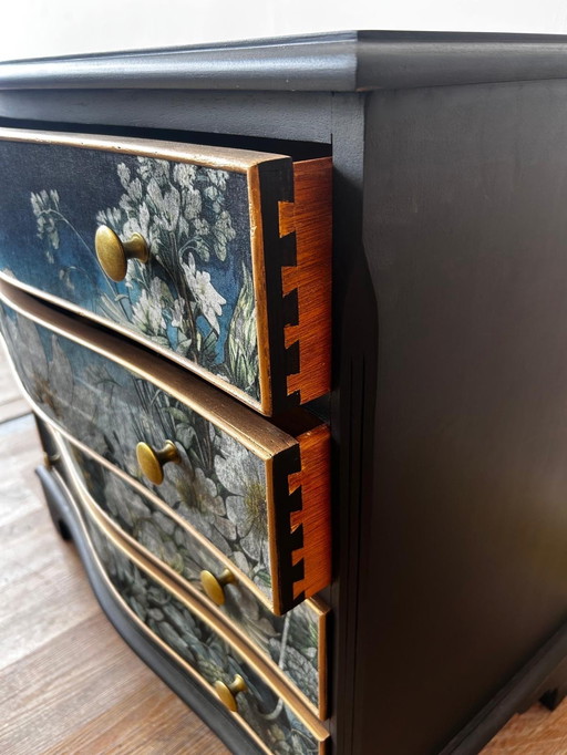Upcycled vintage chest of drawers with floral design