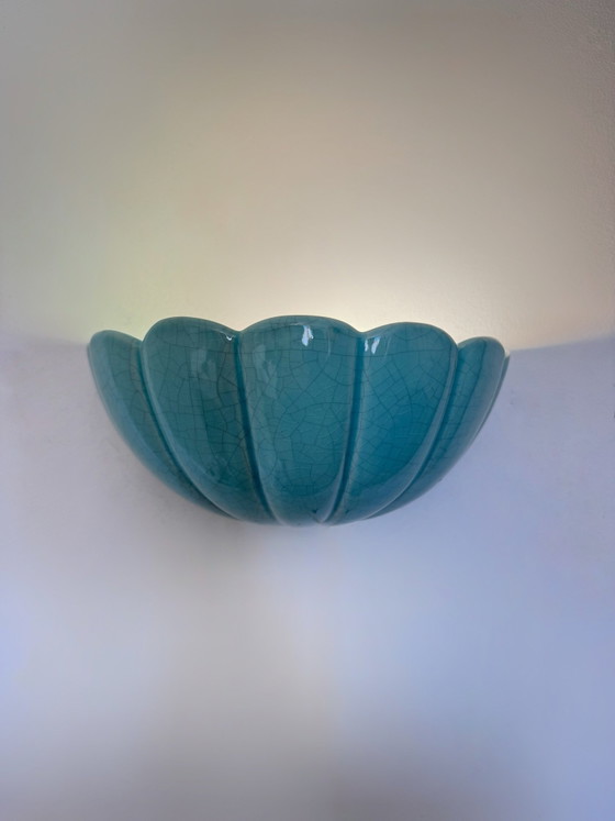Applique a conchiglia in ceramica craquelé anni '80 (photo 4 of 10)