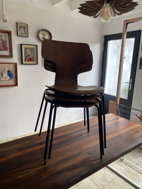 Image 1 of 4 dänische Stühle 1969 Jacobsen von Fritz Hansen