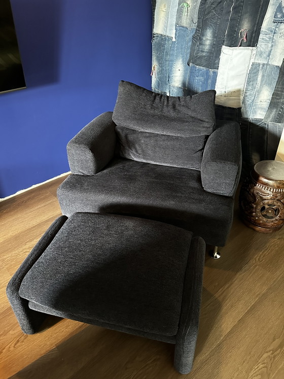 Image 1 of Cassina Italia Sessel / Zweisitzer-Sofa & Hocker