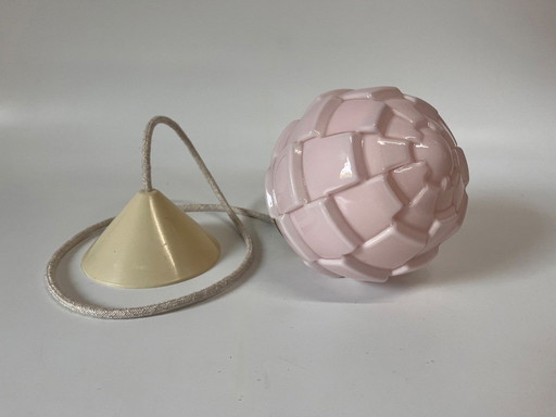 Plafonnier vintage art déco rose Lampe pendante Artichoke