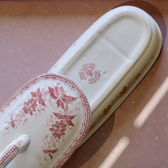 Image 1 of 19th century comb holder, Dutch ironstone, signed Maastricht "Spring"