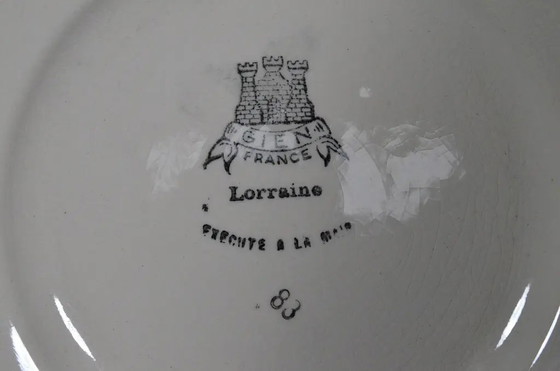 Service de Dessert et de Présentation en Faïence Florale Gien France “Lorraine” des Années 1950, 8 Pièces (photo 8 of 16)