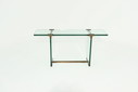 Peter Ghyczy Konsolentisch Modell T30 aus Glas und Messing 1970er Jahre