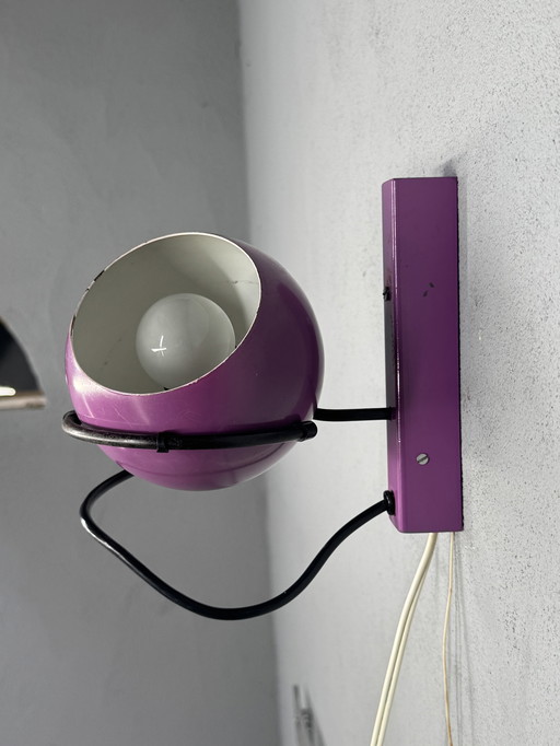 Purple wall lamp in retro Gepo style