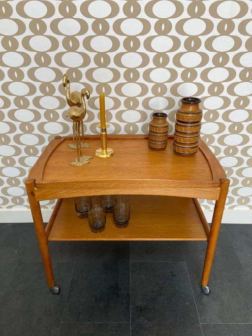 Carrito vintage con bandeja extraíble de Poul Hundevad