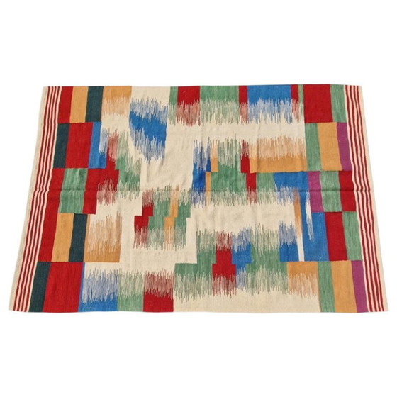 Handgeweven wollen kilimtapijt | Modern ikat-design | Verkrijgbaar in verschillende maten (photo 11 of 11)