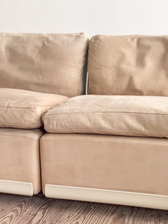 Image 1 of Mid-Century Modernes Lounge-Sofa aus Glasfaser und Wildleder von Dieter Rams für Vitsoe, Deutschland, 1960er Jahre