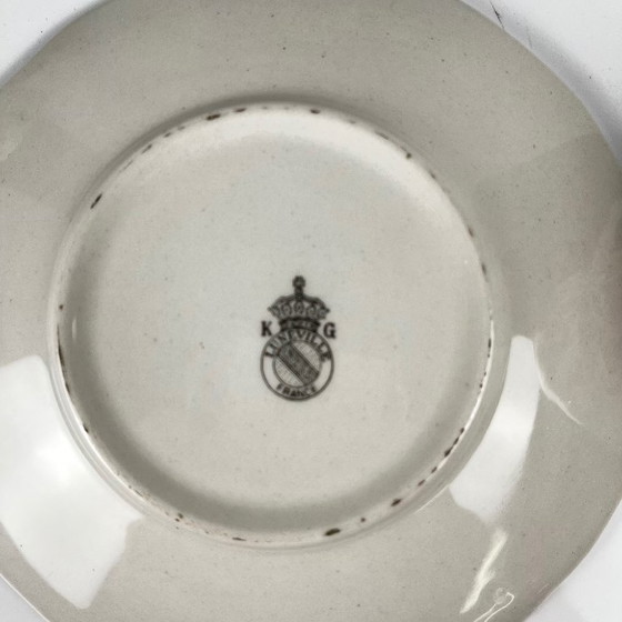 Image 1 of Set of 6 coffee cups with saucers, Streetlight pattern by KG Lunéville