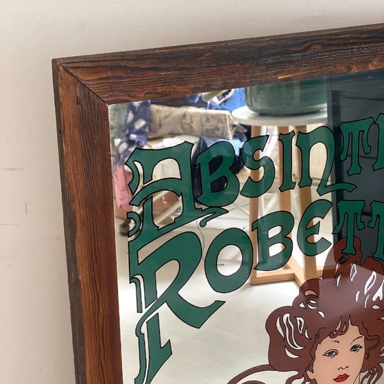 Image 1 of Absinth Robette Jugendstil Werbung Bemalter Spiegel