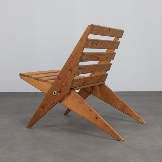 Image 1 of Folding Chair “Scissors” in Slatted Pinewood, 1970s