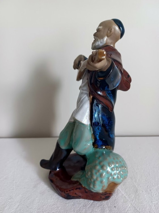 Image 1 of Vintage Shiwan Art Pottery - Trio Chinese Mudmen / Geglazuurde keramiek ('70-'80)