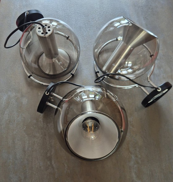 Image 1 of Vintage wall lamp - RAAK set of 3 globes - 1960s