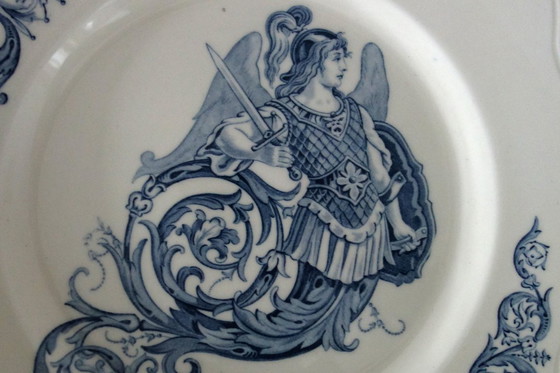Image 1 of 2 Clairefontaine Earthenware dinner plates, Renaissance style, 19th century