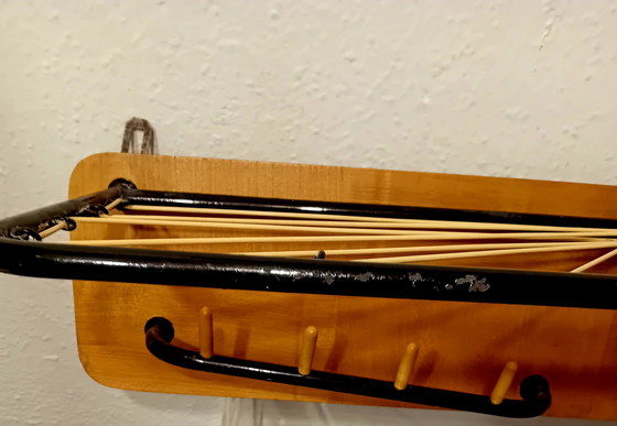 Image 1 of J 60 Wall Coat Rack, All Original With Plasticized Elements Adjustment Rack Of Plastic Wire