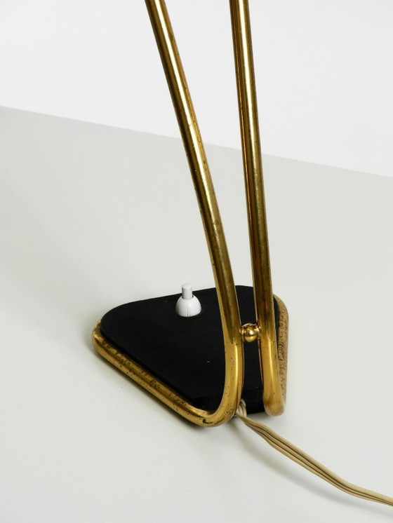 Image 1 of Rare large Mid Century Modern brass table lamp with beautiful patina