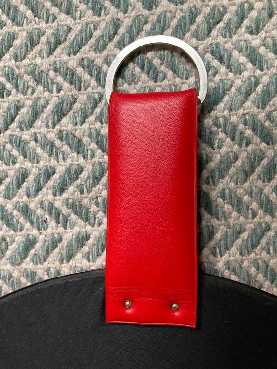 Image 1 of Rond & Rood - Vintage Spiegel - Wandspiegel in een kunstleren lijst