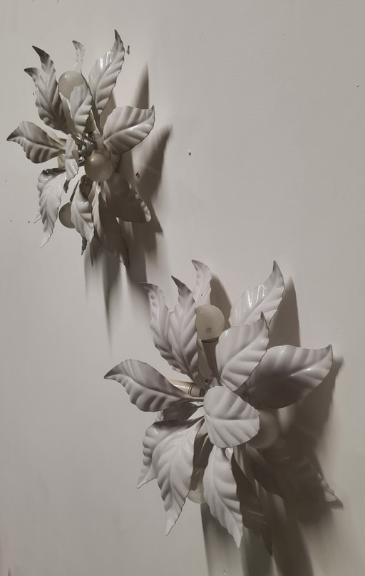 Lámparas de pared vintage de Hollywood Regency