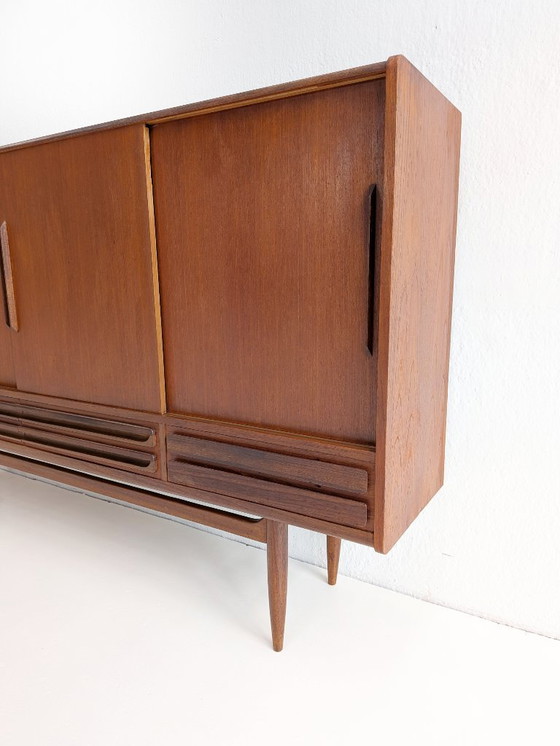 Image 1 of Dänisches Midcentury-Modern-Highboard aus Teakholz, 1960er Jahre