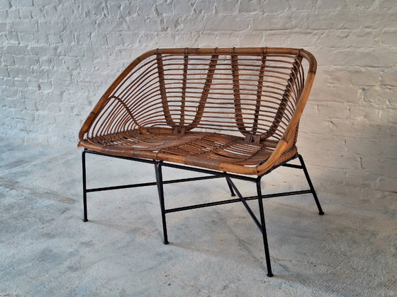 Mid Century Italian Bamboo and Iron 2-Seater Sofa, 1960s – 2 seaters (photo 3 of 8)