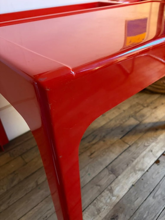Ozoo Schreibtisch von Marc Berthier, rot, Roche Bobois, Kunststoff, Modern (Foto 8 von 9)