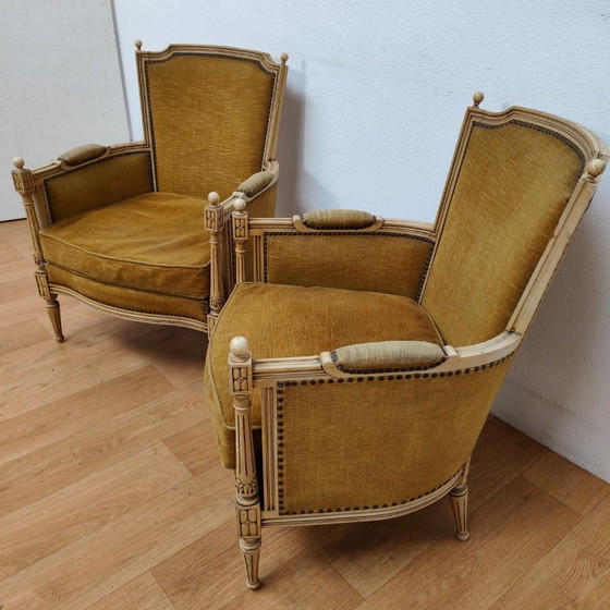 Image 1 of Antikes Sofa und Sessel im Stil Ludwigs XVI.