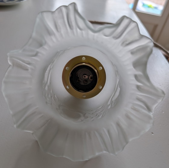 Image 1 of Small vintage pendant lamp with opaline shade, 3 pieces in stock