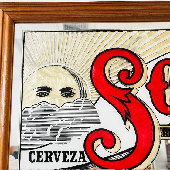 Image 1 of Vintage Mexicaanse Cerveza Sol bierspiegel 1960's