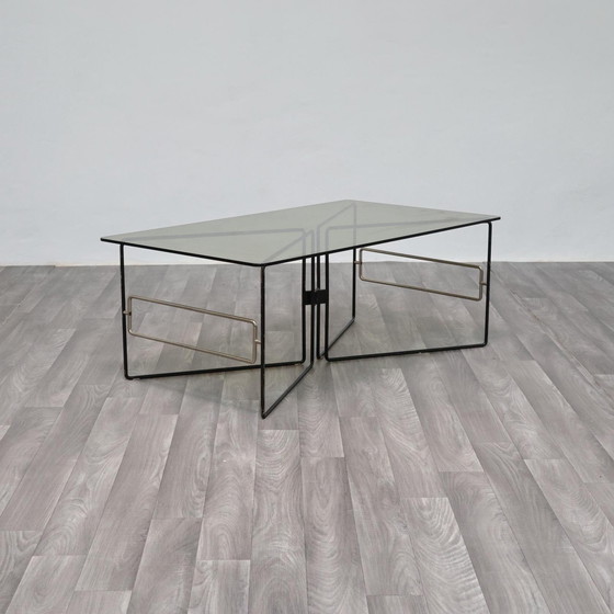 Image 1 of Low Coffee Table Geometric Design 1970s Vintage Modern