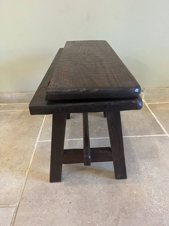Piccola panca antica in legno con schienale pieghevole. – Panche, Wood, Rustic (photo 8 of 13)