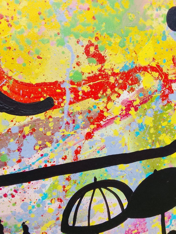 Image 1 of Acrylic painting "rainbow beach" 100x100cm