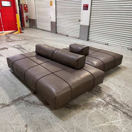 Image 1 of BAXTER - Exceptional Panama Bold Modular Sofa by Paola Navone, Polish Plum Leather, 382 cm