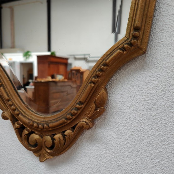 Image 1 of Console table wall console side table marble top and mirror