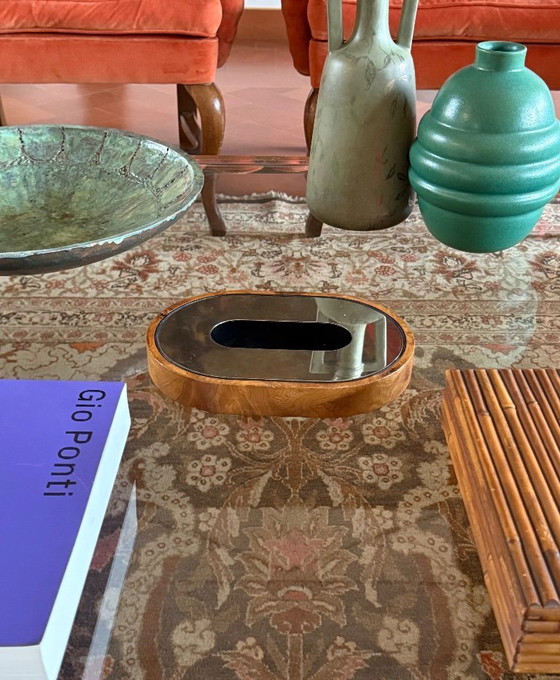 Image 1 of Mid-century olive wood ashtray, Italy ca. 1970