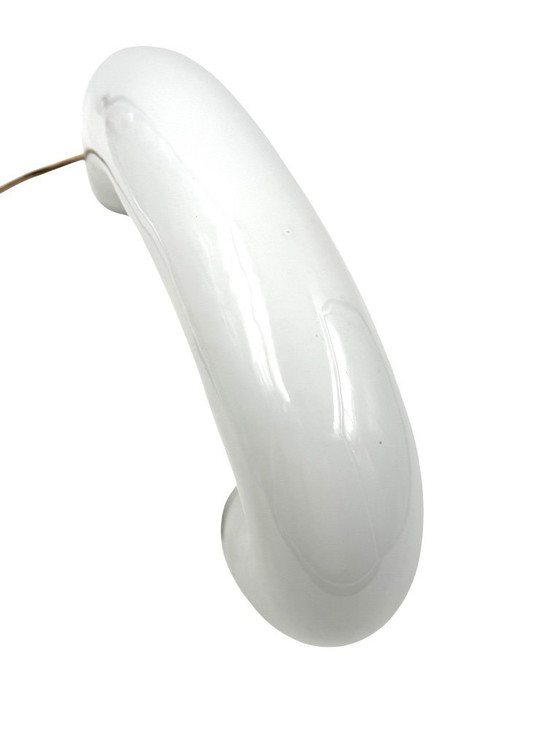 Image 1 of Witte Murano Glas Sculpturale Lamp, Barbini Italië 1970
