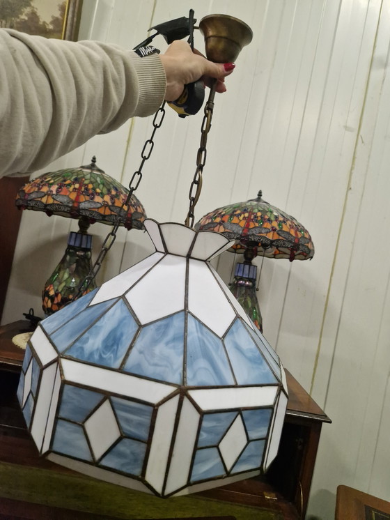 Image 1 of Lampada a sospensione in stile Tiffany