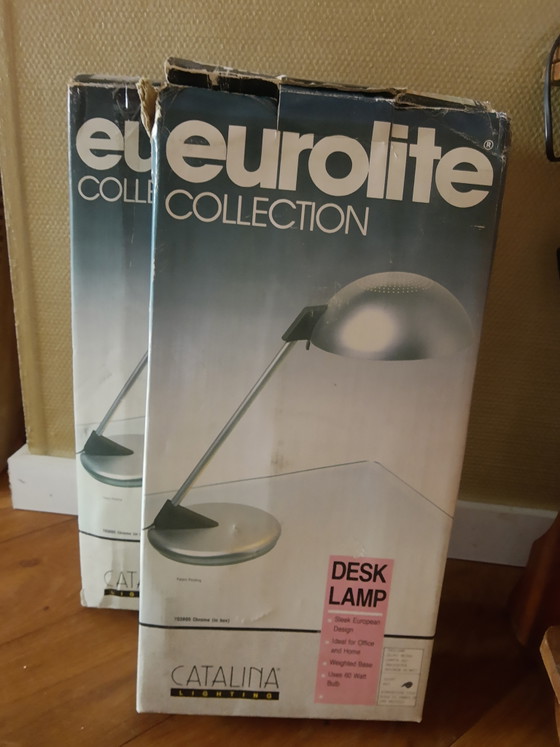 Image 1 of Juego de lámparas de escritorio/mesa estilo Bauhaus de los años 70 en caja, casi nuevas.