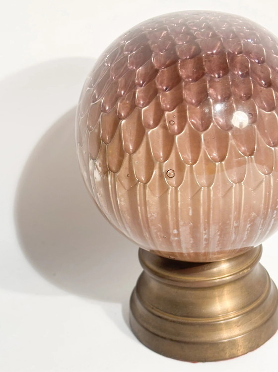 Sphère d'escalier en cristal de Bohême du XIXe siècle avec base en laiton – Objets déco, Brass (photo 6 of 11)