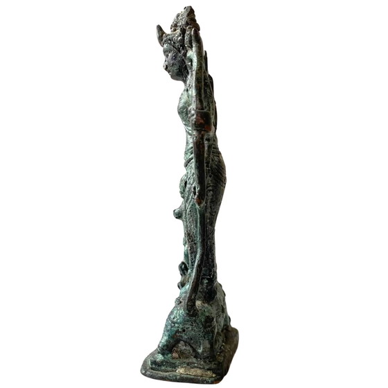 Authentique statue antique en bronze – Durga Mahishasuramardini – Période Majapahit – Sculptures (photo 7 of 9)
