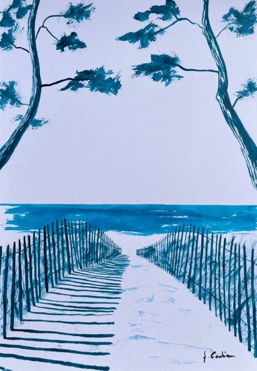 Encre sur papier blanc Format 30x21cm.  