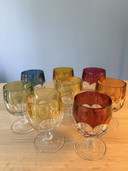 Beautiful colored glasses, 7 pieces