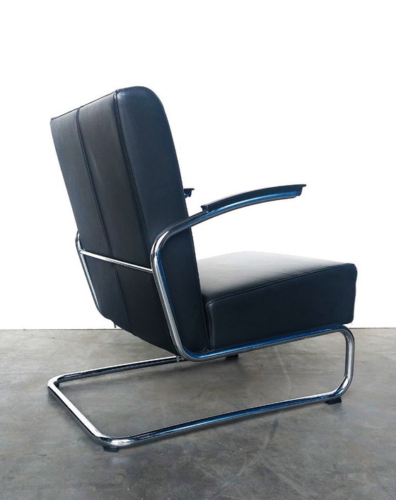 Image 1 of Gispen 405 | glans chroom | zwart leer | zgan