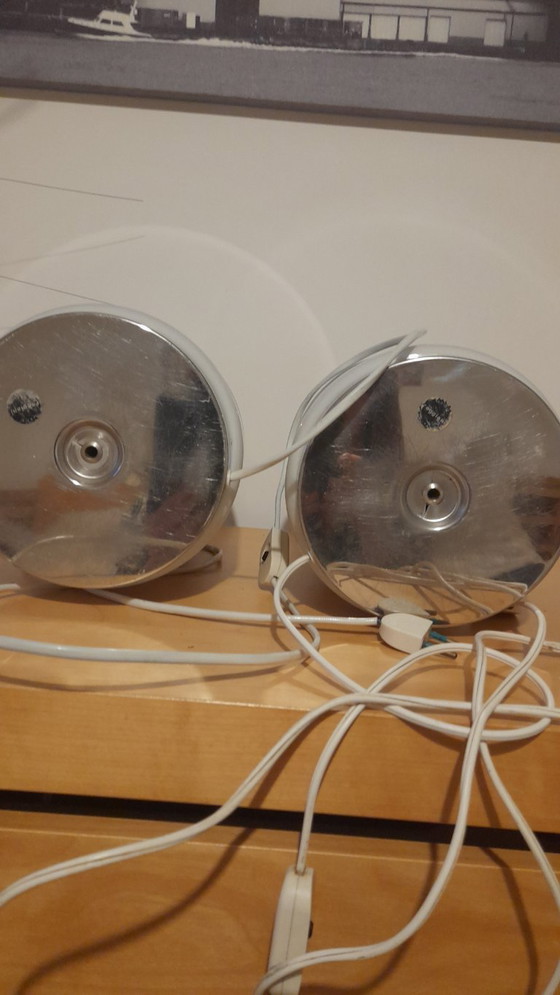 Salt and pepper, Table lamps, Chrome, Glass, Silver, Mid Century Modern (photo 3 of 6)